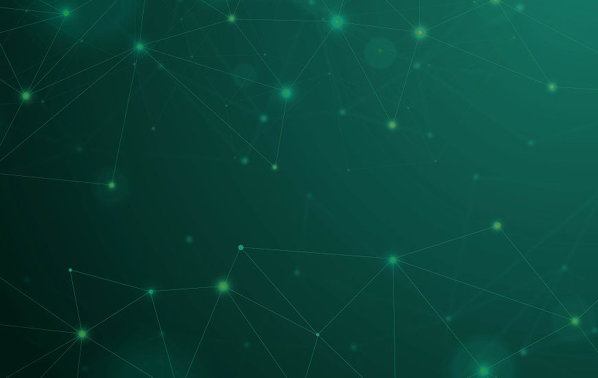 Abstract digital interface with green network nodes"